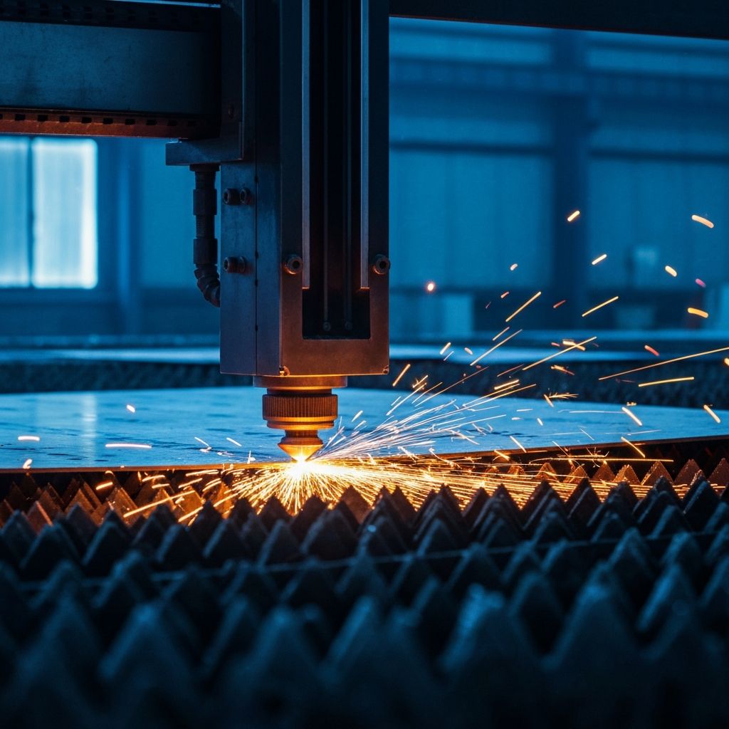 Corte a laser em operação