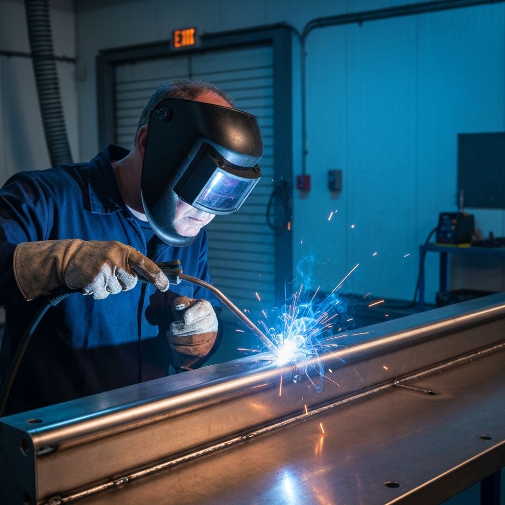 Solda TIG em peça de inox